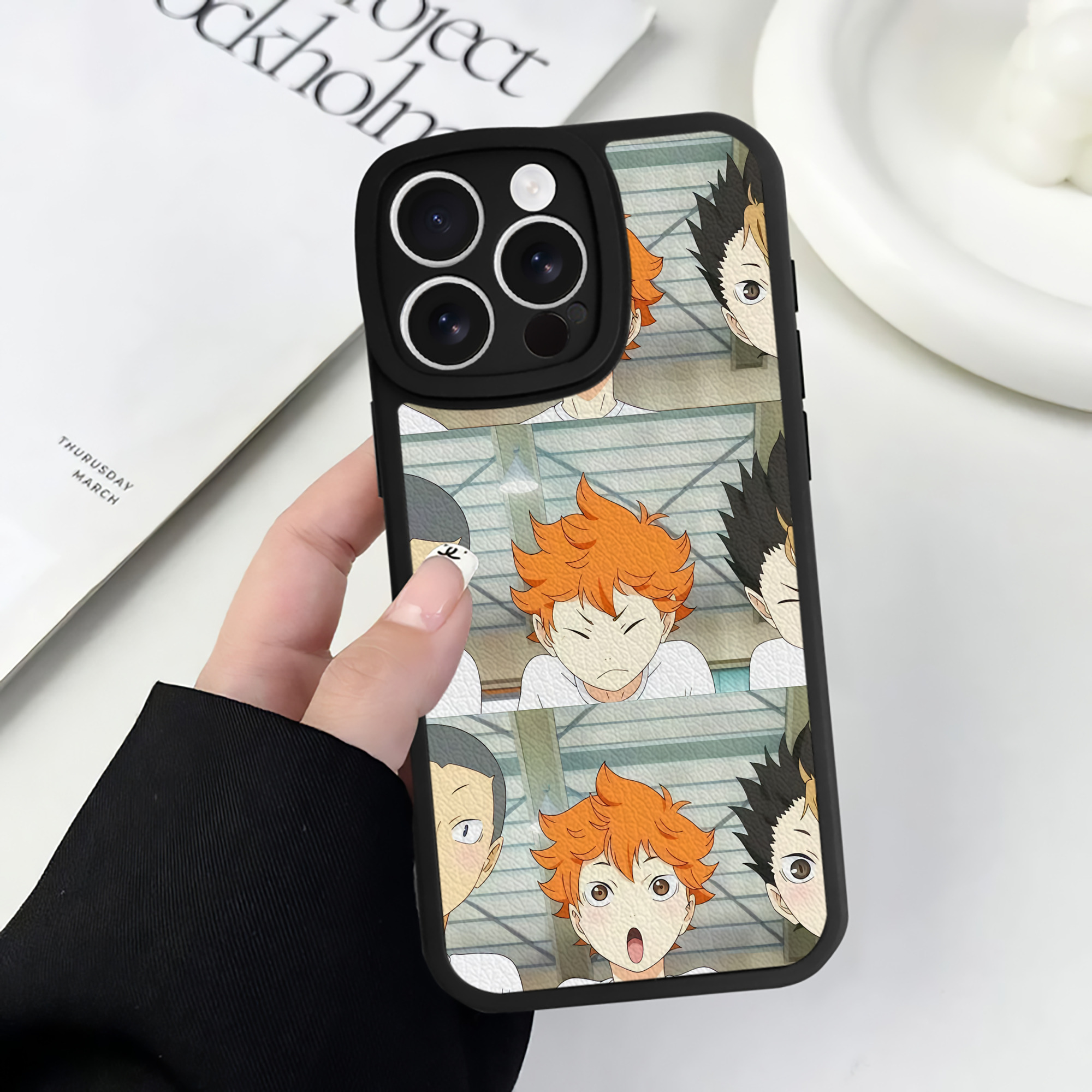（画像用） ハイキュー!! Haikyu!! 【iPhone 16シリーズ対応】シリコンスマホケース（レザー調） 材質：シリコン